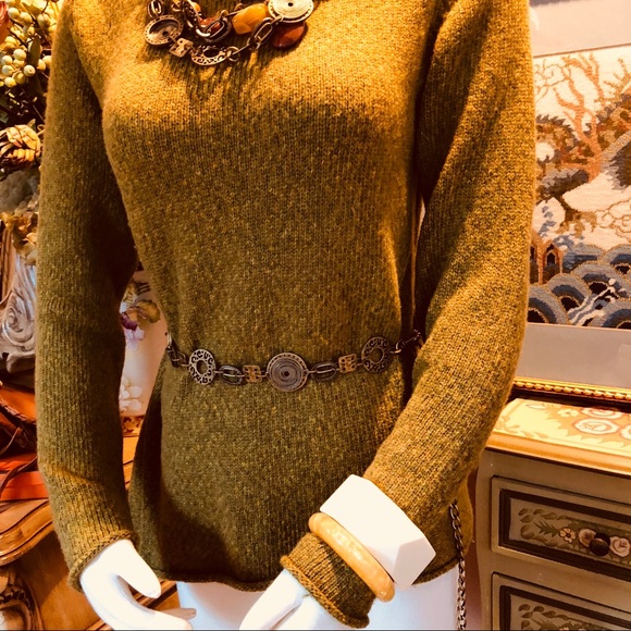 Artsy Antique Golden Brass Chain Belt - Picture 2 of 4